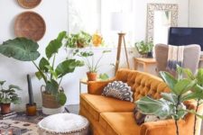 20 lots of potted greenery and boho baskets on the wall plus boho textiles for a free-spirited space