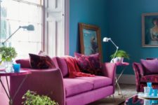 21 fuchsia and teal is a bold and saturated duo of colors to brighten up any space