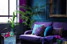 22 a decadent moody space with purple, teal, blue and fuchsia accents and a Moroccan feel