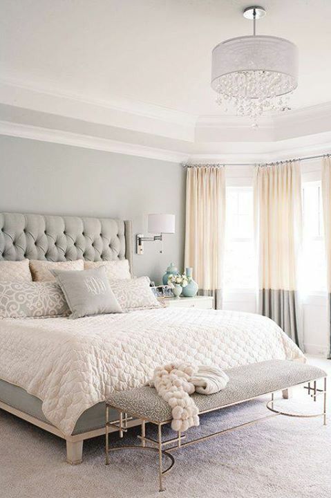 choose a bed with a cool headboard like this tufted one to add elegance and chic