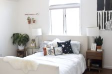 24 mismatched nightstands are a creative and trendy decor idea for a modern bedroom