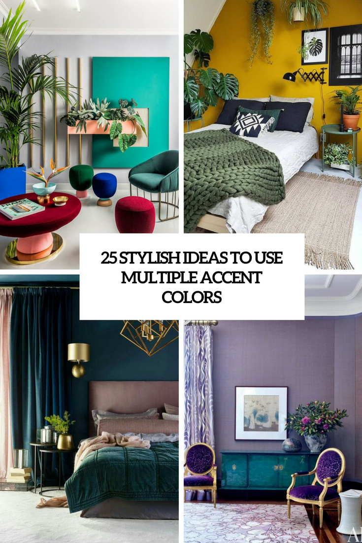 stylish ideas to use multiple accent colors