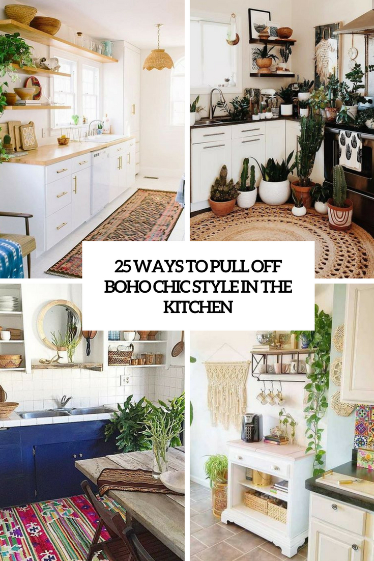 ways to pull off boho chic style in the kitchen