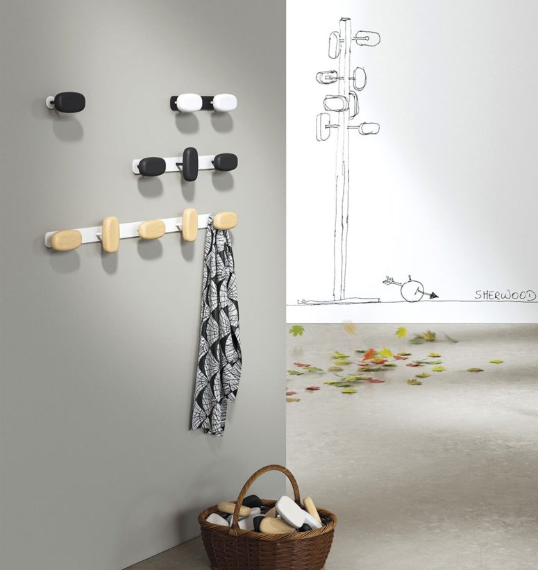The Sherwood collection features magnetic hooks, coat trees and hook strips to hang your outer garments and accessories