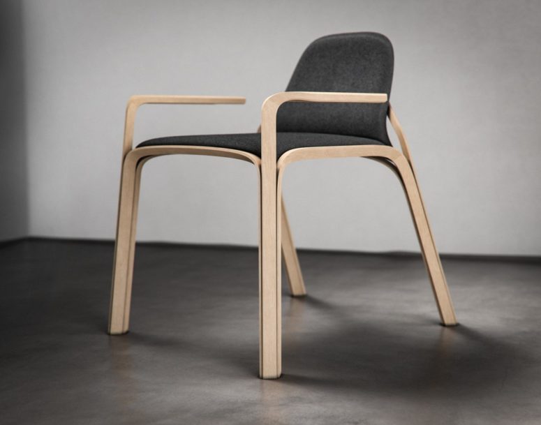 This Scandinavian or Japandi chair is inspired by diamonds and their proportions