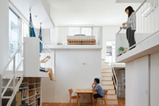 01 This ultra-minimalist home in Japan features interesting splitting into levels and sublevels with inner balconies