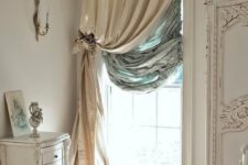 03 layered heavy silk curtains will make your window more insulated and you’ll feel warmer