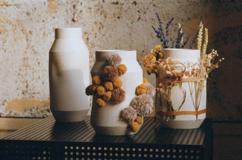 There are also vases in the collection, they are ombre, corrugated and eye-catchy