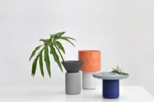 05 The Lid vases are composed of identical cylindrical bases with three variations of lid