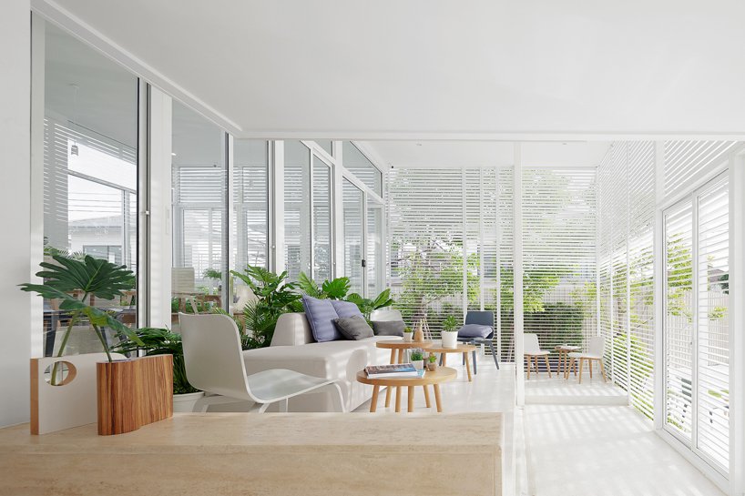 It's a comfy sunroom with aluminum screens that provide enough sunlight filtering