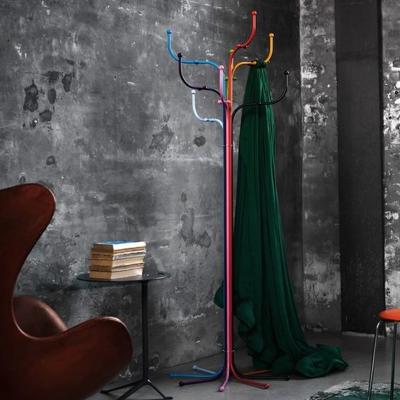 a metal multicolor tree coat stand is a bold touch to your entryway and a fun take on traditional coat trees