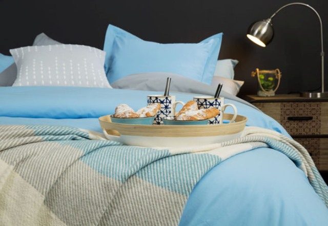There's a couple of bedding sets in brighter shades   blues and greys for those who love bold shades