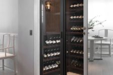 compact yet practical wine storage for a kitchen
