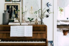 gallery art wall on a piano