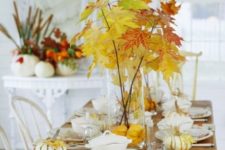 fall centerpiece in a vase that is quite easy to make