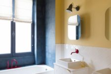 colorful bathroom design but with chic style