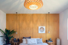 bedroom with cool pendant lamps