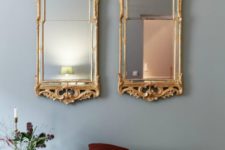15 a duo of mirrors with gold vintage frames will bring a gorgeous exquisite feel to your space