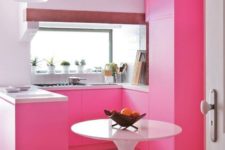 bold pink kitchen design