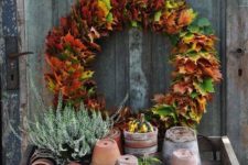 chic and colorful fall wreath
