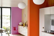 orange wall to add color to a kitchen
