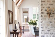 23 a whitewashed stone wall is ideal for an antique or vintage space, it’s gorgeous backdrop