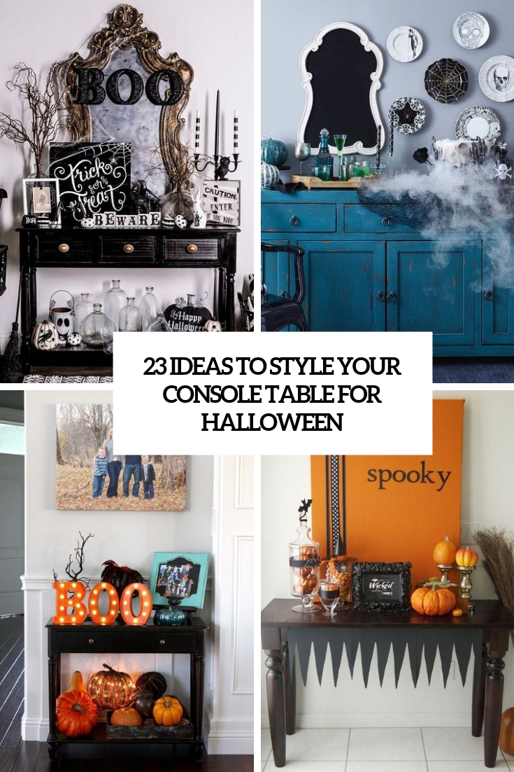 ideas to style your console table for halloween