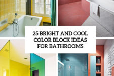 25 bright and cool color block ideas for bathrooms cover