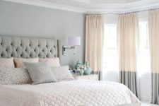 25 color blocked curtains in cream and grey are a great idea to add an edgy feel to your space without changing much