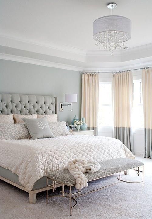 color blocked curtains in cream and grey are a great idea to add an edgy feel to your space without changing much