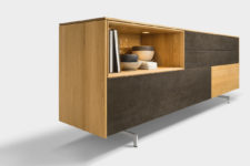 01 Filigno sideboard is a comfortable modern piece that provides storage beautifully and combines the latest technology and traditional craftsmanship