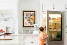 04 a glass door fridge is a great idea to make your kitchen feel more modern than it is, or just a perfect fit for a modern one