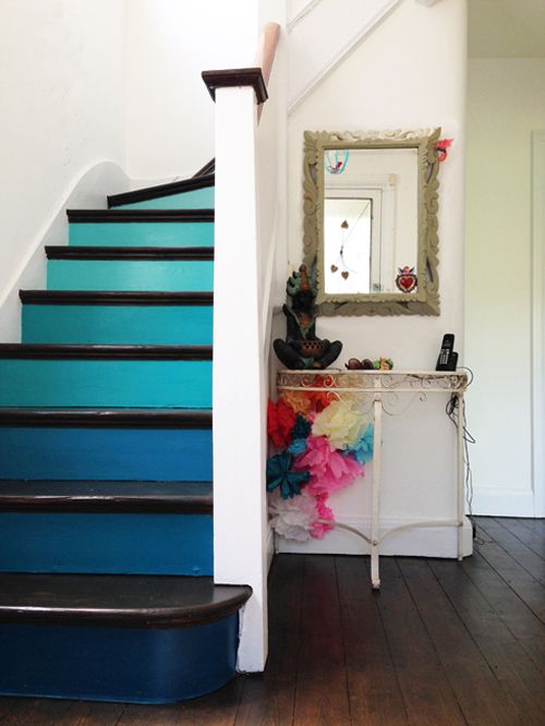 go for an ombre effect on your stairs to make it look edgy and trendy
