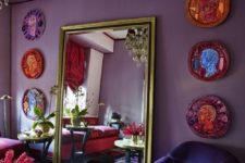 09 a bright boho space in purple, fuchsia, pink and blue and lots of gilded touches