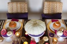 09 a colorful rustic tablescape with touches of purple, fuchsia and hot pink plus gold