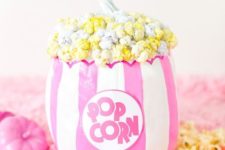 09 a super bright no carve popcorn pumpkin with real painted popcorn to add a whimsy touch to the decor