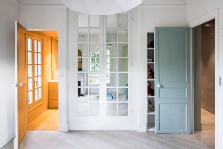 Colorful doors and mudrooms add interest to the space making it more vivacious