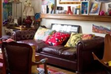 12 a traditional space spruced up with super bold and vibrant artworks and pillows and rugs that create a mood