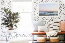 12 bright polka dot printed wallpaper and more neutral and simple geometric prints and stripes
