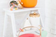19 a pastel Halloween candy buffet for those who come for a trick or treat
