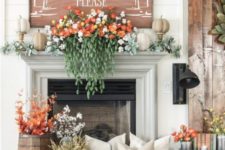gorgeous fireplace decor for fall and thanksgiving