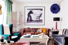 25 lots of furniture in bold colors, prints and fabrics for a bright maximalist space