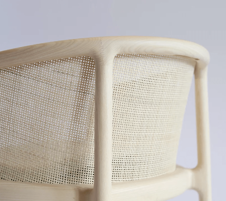 The Masque chair collection is done in modern materials but with an iconic design