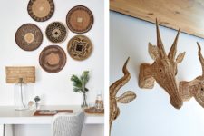 The interiors feature many woven items, wood and organic textures that remind of local art and crafts