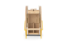 05 Get a modern and bold bar cart of neutral plywood and with a bold yellow touch, so cool and catchy