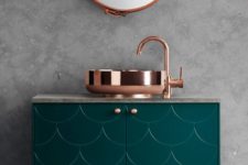 05 copper is a great idea to soften the space and make it more feminine, even if you have concrete or stone around