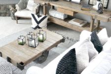 06 a neutral rustic modern farmhouse with touches of industrial style and wood slices