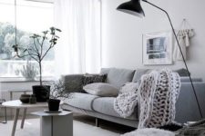 07 a traditional color palette for Scandi spaces is grey, black and white