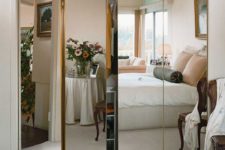 08 a seamless mirror closet with folding doors is a gorgeous option for many spaces, from vintage to modern glam ones