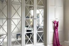 11 mix framed mirror doors with usual ones keeping the same style with knobs and frame colors